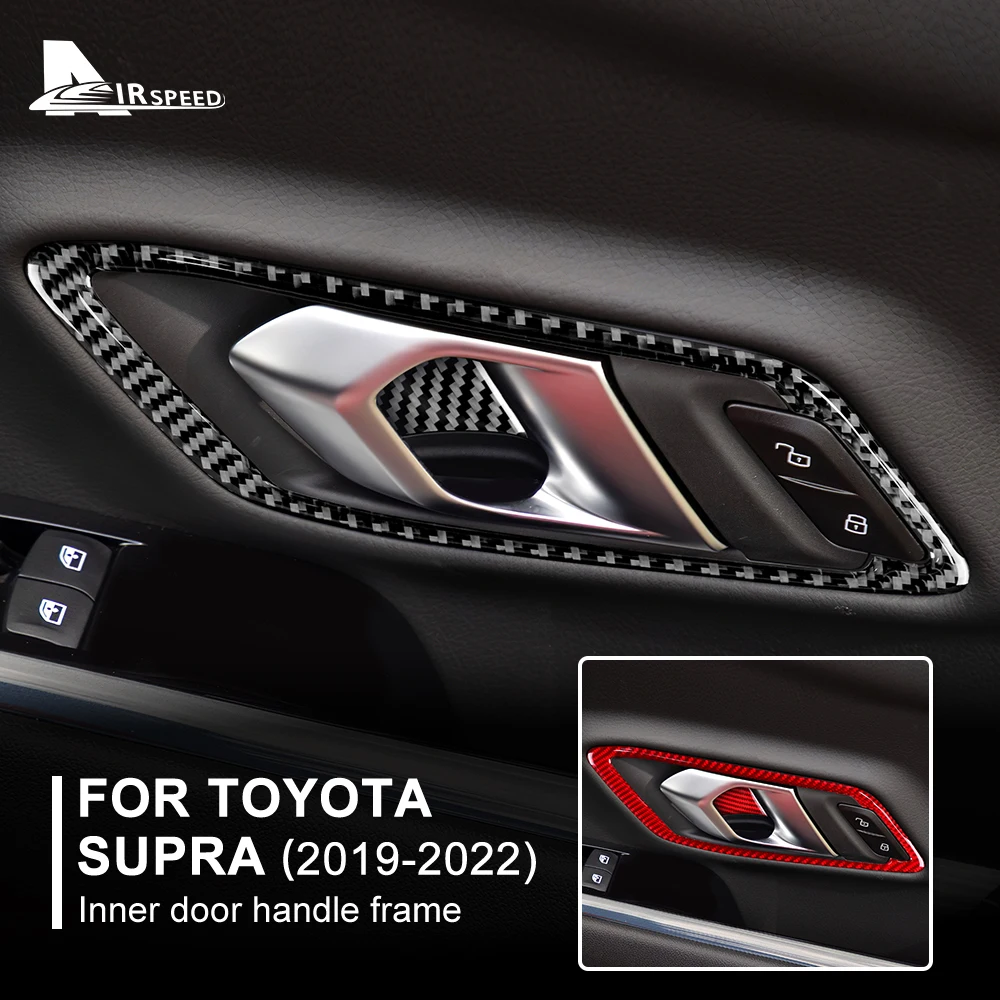 Наклейка из натурального углеродного волокна для Toyota Supra GR A90 A91 MK5 2019-2022, чехол для внутренней дверной ручки автомобиля, отделка, Аксессуары для стайлинга
Наклейка из натурального углеродного волокна для Toyota Supra GR A90 A91 MK5 2019-2022, чехол для внутренней дверной ручки автомобиля, отделка, Аксессуары для стайлинга