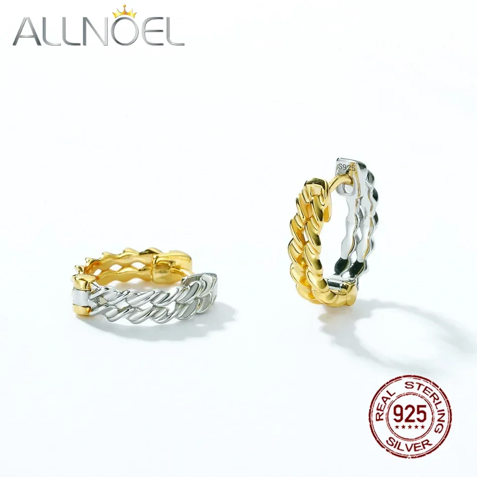 ALLNOEL 925 Sterling Silver Double Color Simple Hoop Earrings for Women Gold Plated Statement Twist Circle Fine Jewely Gifts
ALLNOEL 925 Sterling Silver Double Color Simple Hoop Earrings for Women Gold Plated Statement Twist Circle Fine Jewely Gifts