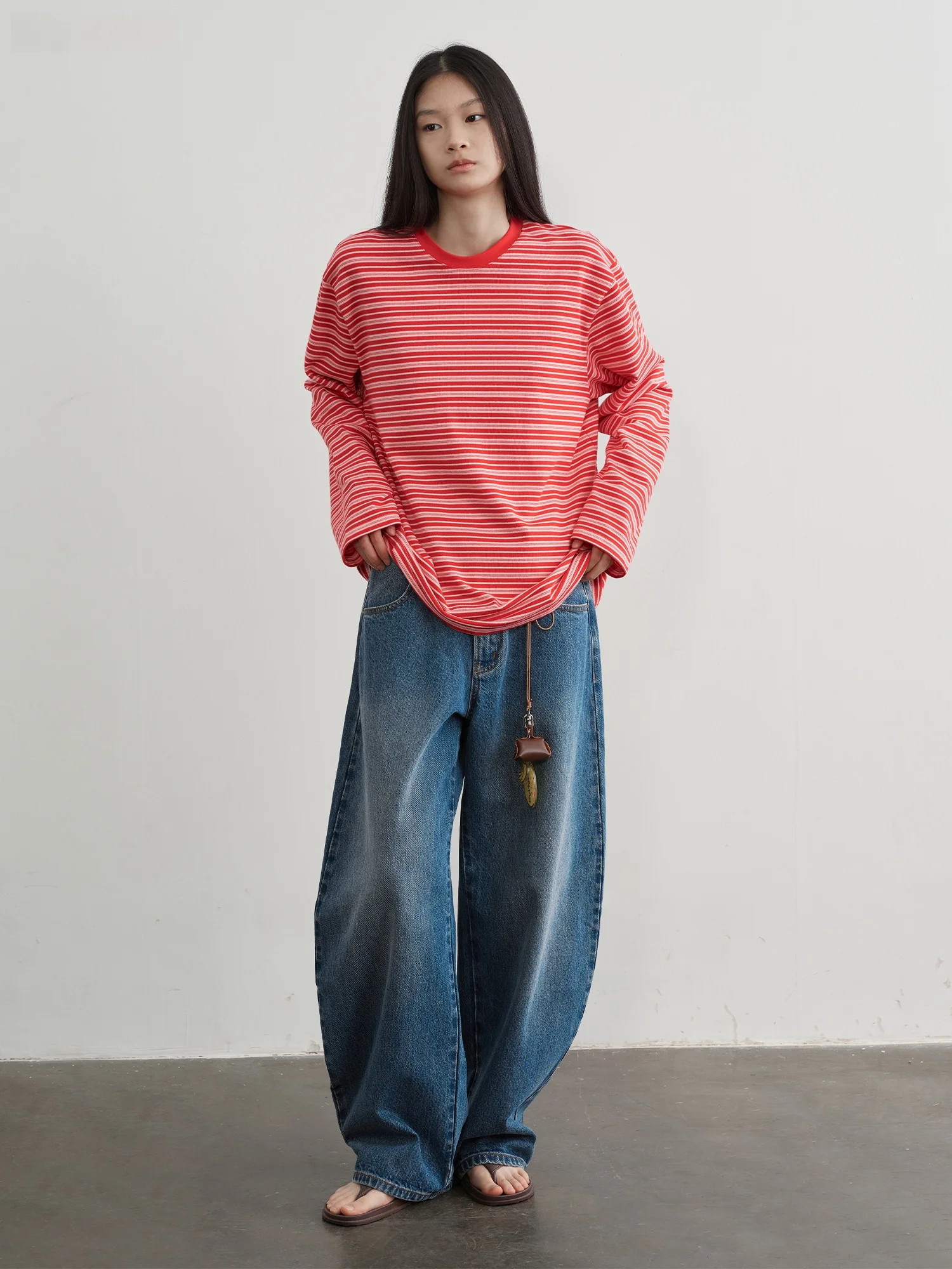 KUCO Loose Comfortable ex Retro Striped round Ne Long Sve Pure Cotton T-irt Top Women's Sle Casual Faion
KUCO Loose Comfortable ex Retro Striped round Ne Long Sve Pure Cotton T-irt Top Women's Sle Casual Faion