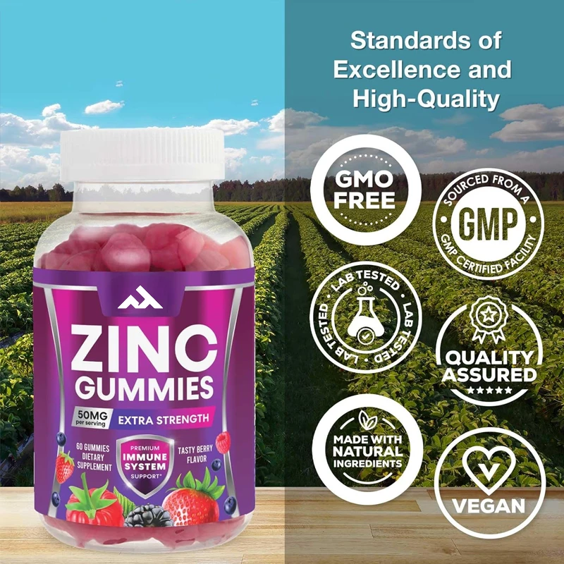 Adult Zinc Gummies 50mg - Highly Absorbed Immune Health Support Gummies and Antioxidants, Vegetarian, Non GMO, Gluten Free
Adult Zinc Gummies 50mg - Highly Absorbed Immune Health Support Gummies and Antioxidants, Vegetarian, Non GMO, Gluten Free