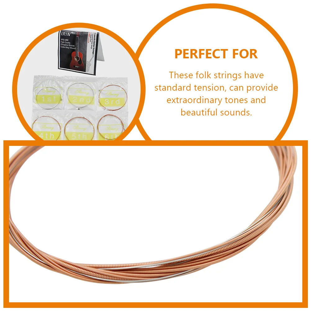 6 Pcs Guitar Strings Acoustic Stainless Steel Replacement Parts Accessories Durable Warm Tone Easy Store Carry Guitar Supplies
6 Pcs Guitar Strings Acoustic Stainless Steel Replacement Parts Accessories Durable Warm Tone Easy Store Carry Guitar Supplies