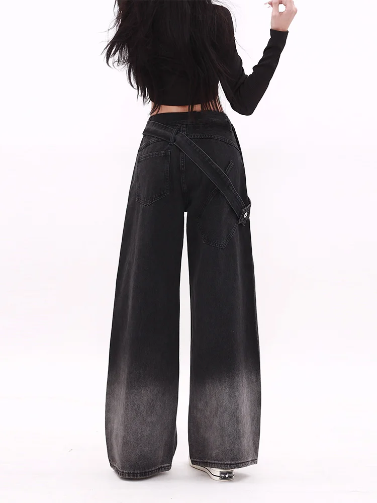 High Waist Straight Leg Loose Fit Gradient Denim Jeans Women's Side Zipper American Style Summer New Casual Pants
High Waist Straight Leg Loose Fit Gradient Denim Jeans Women's Side Zipper American Style Summer New Casual Pants
