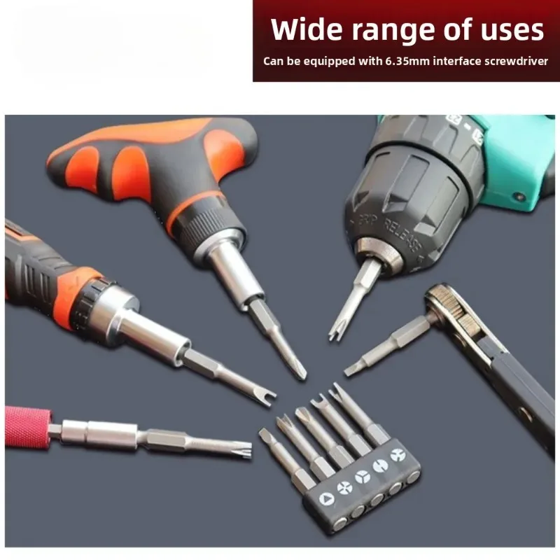 Universal Batch Head Hexagonal Cross Chrome-Vanadium Alloy Steel Hand Tools Screwdriver Head Bits with Strong Magnetic Anti-slip
Universal Batch Head Hexagonal Cross Chrome-Vanadium Alloy Steel Hand Tools Screwdriver Head Bits with Strong Magnetic Anti-slip
