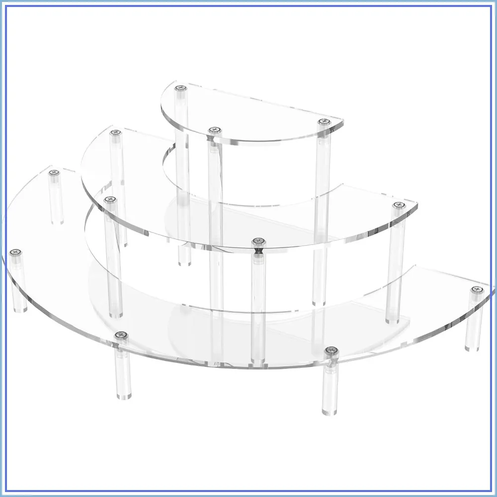 3 Tier Acrylic Display Risers, Half Moon Cupcake Stand, Clear Perfume Organizer, Dessert Stand for Display
3 Tier Acrylic Display Risers, Half Moon Cupcake Stand, Clear Perfume Organizer, Dessert Stand for Display