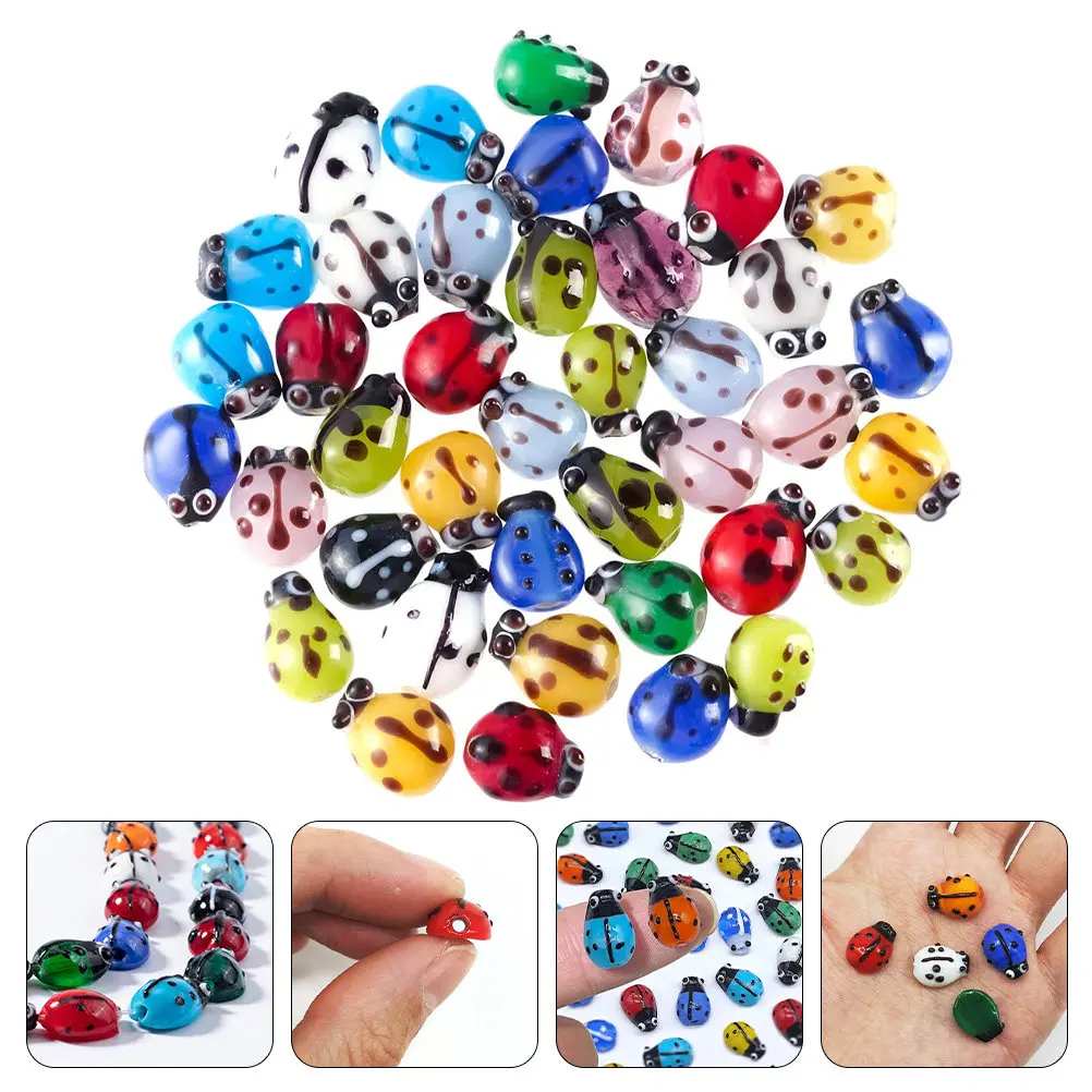 50Pcs DIY Ladybug Glass Beads Stylish Handmade Jewelry Beads for Crafting Bracelets Necklaces Festival Decoration
50Pcs DIY Ladybug Glass Beads Stylish Handmade Jewelry Beads for Crafting Bracelets Necklaces Festival Decoration