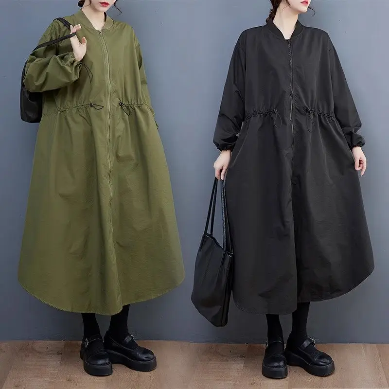 Loose Temperament Retro Oversized Windbreaker Standing Neck Long Sleeve Zipper Solid Color Versatile Trench Coat For Women Z2659
Loose Temperament Retro Oversized Windbreaker Standing Neck Long Sleeve Zipper Solid Color Versatile Trench Coat For Women Z2659