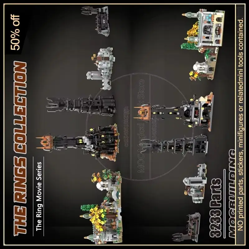 The Rings Collection Mini Sets Rivendell MOC Building Blocks Black Tower Display Model Helm's Deep Technology Bricks Toys Gifts
The Rings Collection Mini Sets Rivendell MOC Building Blocks Black Tower Display Model Helm's Deep Technology Bricks Toys Gifts