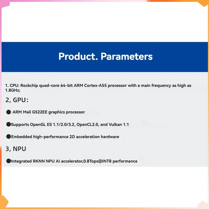 B94A RK3566 Development Board ARM Microcontroller 4K 60Fps Wifi-BT With Wired Network For Linux Android
B94A RK3566 Development Board ARM Microcontroller 4K 60Fps Wifi-BT With Wired Network For Linux Android