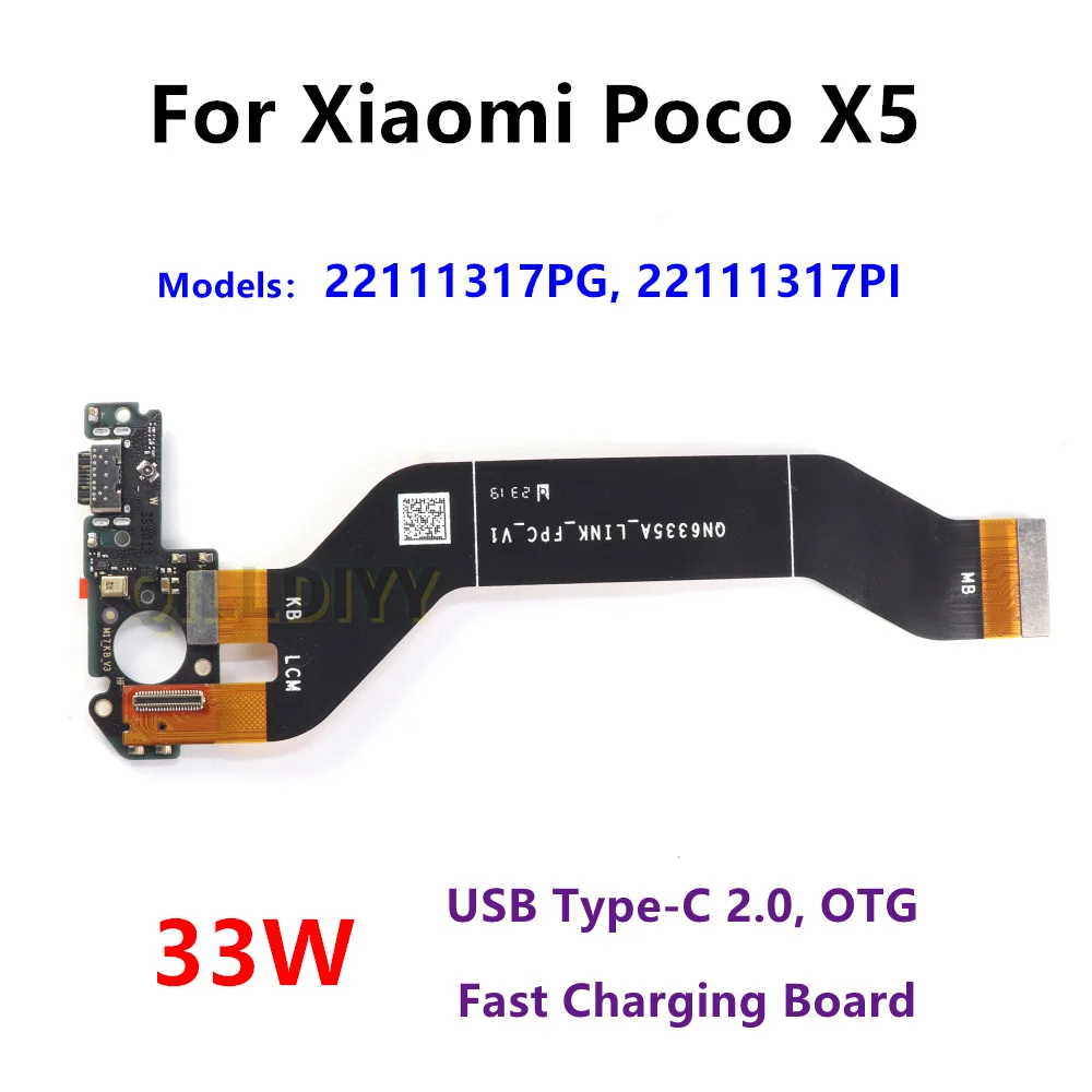 USB Type-C For Xiaomi Poco X5 Dock Connector Mic Charger Charging Board Port Mainboard Main SUB Flex Cable 33W Module
USB Type-C For Xiaomi Poco X5 Dock Connector Mic Charger Charging Board Port Mainboard Main SUB Flex Cable 33W Module