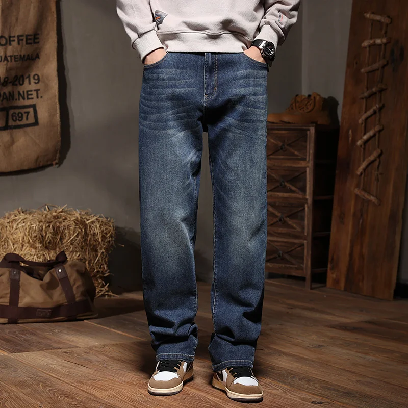 Blue plus Size Straight Leg Jeans Men's Loose Fit Denim Pants American High Street Wide Leg Trousers for Autumn And Winter
Blue plus Size Straight Leg Jeans Men's Loose Fit Denim Pants American High Street Wide Leg Trousers for Autumn And Winter