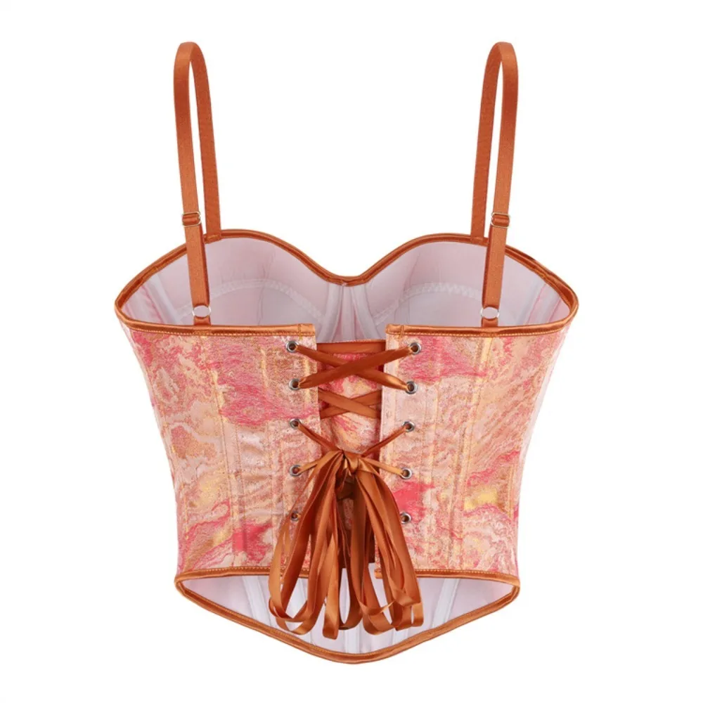 Women Elegant Slimming Lingerie Bustier Vest Vintage Print Tanks Corset Sexy Sling Overbust Streetwear
Women Elegant Slimming Lingerie Bustier Vest Vintage Print Tanks Corset Sexy Sling Overbust Streetwear