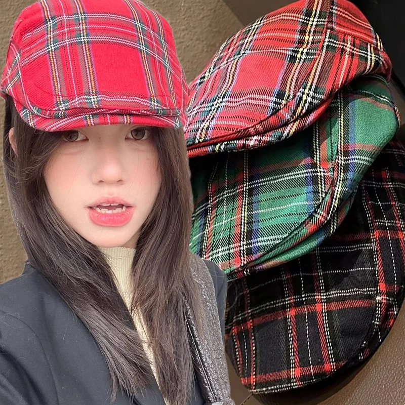 2025 Spring and Summer Thin Breathable Cap Men's British Retro Plaid Beret Women's Bud Top Hats Casual Plaid Visors Hat for Dad
2025 Spring and Summer Thin Breathable Cap Men's British Retro Plaid Beret Women's Bud Top Hats Casual Plaid Visors Hat for Dad