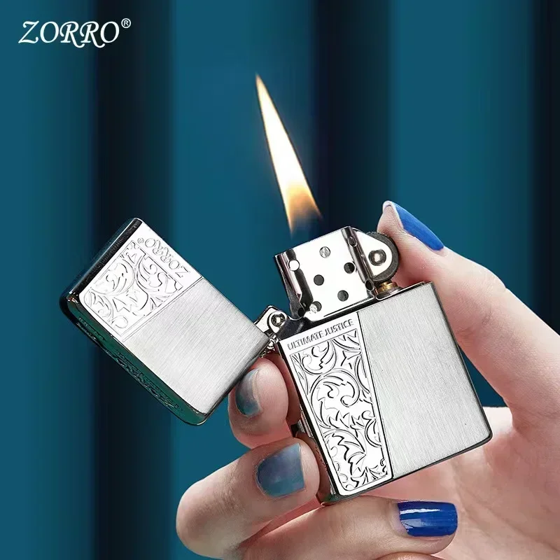 Zorro Brass Windproof Lighter Personalized Creative Ultra-thin Sand Wheel Lighter Men's Smoking Accessories
Zorro Brass Windproof Lighter Personalized Creative Ultra-thin Sand Wheel Lighter Men's Smoking Accessories