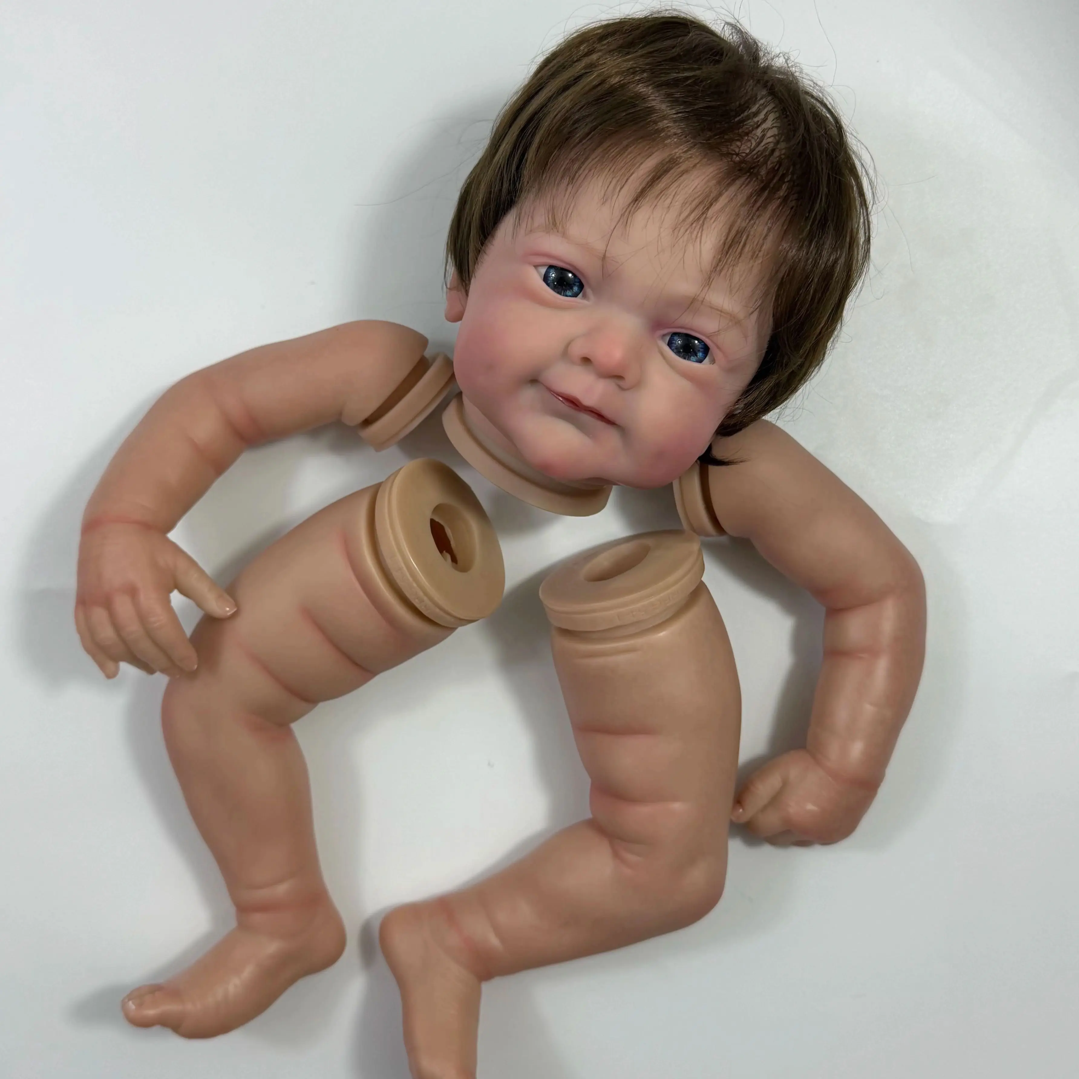 19 Inch Painted Vinyl Reborn Doll Kit Sanya With Hair Transplant Bright Blue Eyes 3D Painted Skin Visible Veins Handmade Mold
19 Inch Painted Vinyl Reborn Doll Kit Sanya With Hair Transplant Bright Blue Eyes 3D Painted Skin Visible Veins Handmade Mold
