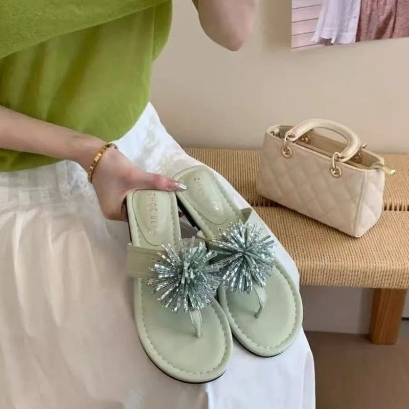 Round Toe Clip Toe Beach Shoes Women's Summer New Rhinestone Flower Soft Sole Lightweight Slippers
Round Toe Clip Toe Beach Shoes Women's Summer New Rhinestone Flower Soft Sole Lightweight Slippers