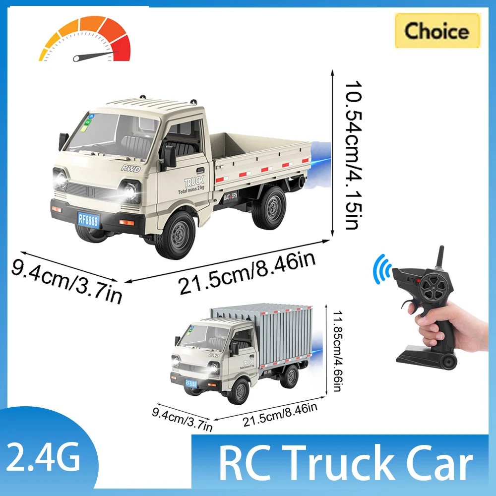 New KF21 Scale Mini RC Cars Cargo Truck With Spray Lights Drift Function Remote Control Model Vehicle For Toys Children's Gifts
New KF21 Scale Mini RC Cars Cargo Truck With Spray Lights Drift Function Remote Control Model Vehicle For Toys Children's Gifts