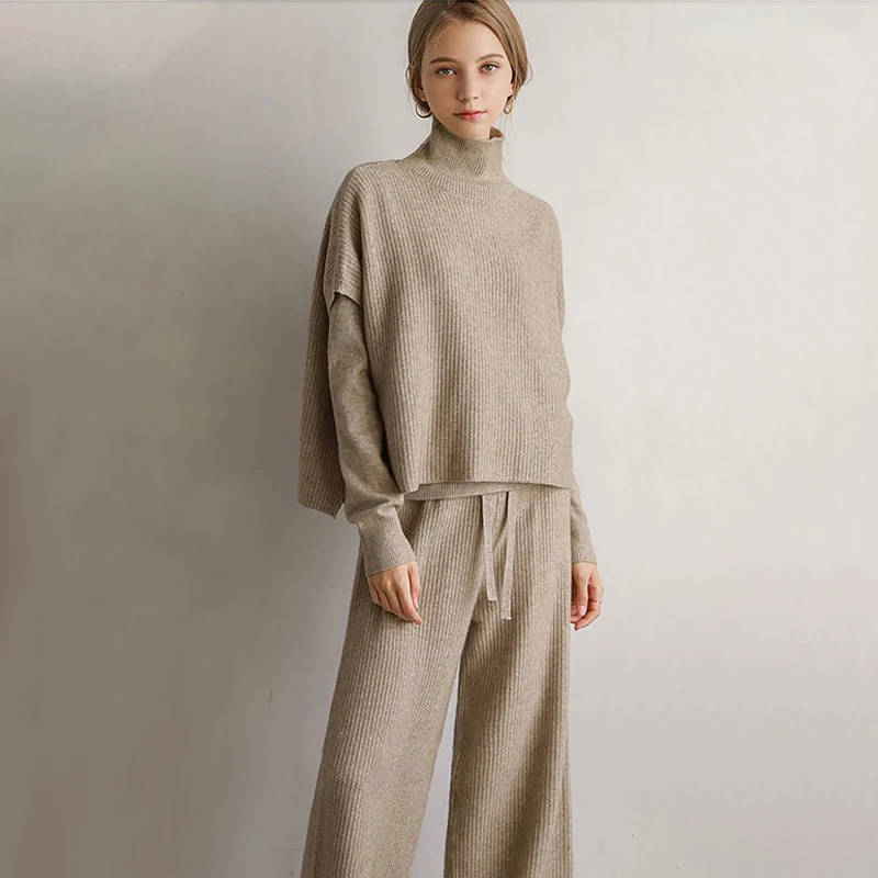 Sweater Set Women Winter Knit Sweater Vest Wide Leg Pant 3 Piece Set Office Lady Suit Turtleneck Knit Set New Sweater for Women
Sweater Set Women Winter Knit Sweater Vest Wide Leg Pant 3 Piece Set Office Lady Suit Turtleneck Knit Set New Sweater for Women