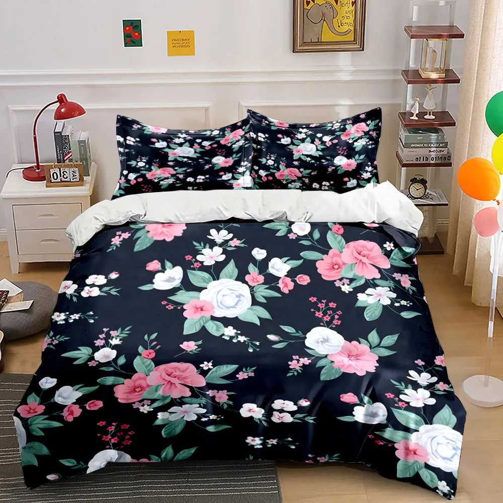 Dark floral pattern with pink white flowers Print Bedding Set 1 Duvet Cover 2 Pillowcases for Adult and Children Luxury Gift
Dark floral pattern with pink white flowers Print Bedding Set 1 Duvet Cover 2 Pillowcases for Adult and Children Luxury Gift