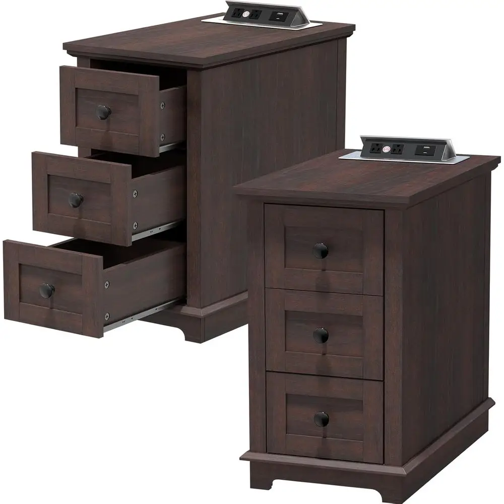 End Table Set o 2, 3 Ders & Charging Station, Type-C & USB Port & Power outlets, Narrow Wooden End Table, Side Table with Storag
End Table Set o 2, 3 Ders & Charging Station, Type-C & USB Port & Power outlets, Narrow Wooden End Table, Side Table with Storag
