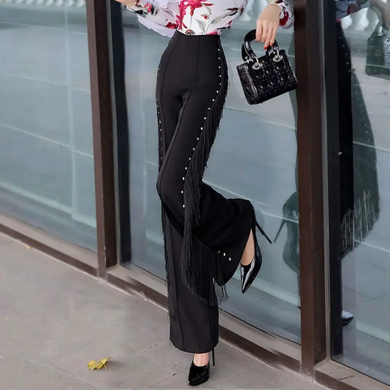 Temperament Versatile Pants 2023 New Spring Autumn Fashionable Wide Leg Pants Show Tassel Long Pants Drop Women's Dance Pants
Temperament Versatile Pants 2023 New Spring Autumn Fashionable Wide Leg Pants Show Tassel Long Pants Drop Women's Dance Pants
