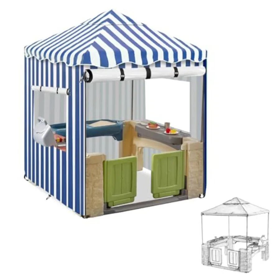 Outdoor Playhouse Cover, Waterproof Polyethylene Cover with Blue and White Stripes for Full Coverage 56 W x 56 D x 60.2 H
Outdoor Playhouse Cover, Waterproof Polyethylene Cover with Blue and White Stripes for Full Coverage 56 W x 56 D x 60.2 H