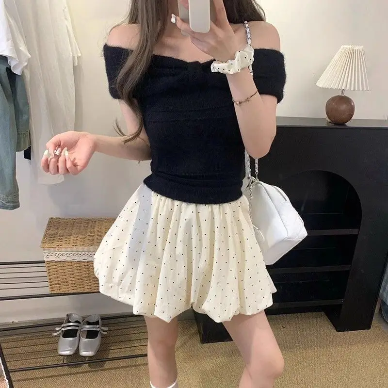 Dot Pattern Bubble Shorts for Women Elastic Waist Lovely Puffy Flower Bud Mini Skirts Y2k Black Apricot Korean Short Skirt Dress
Dot Pattern Bubble Shorts for Women Elastic Waist Lovely Puffy Flower Bud Mini Skirts Y2k Black Apricot Korean Short Skirt Dress