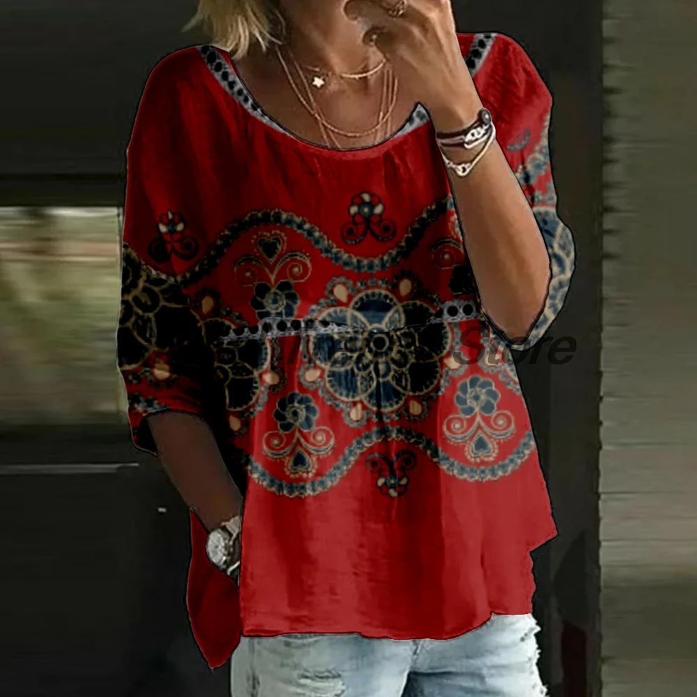 Women's 3D Floral Print 3/4 Sleeve Blouse Loose Fit Crew Neck Tunic Tops Lady's Daily Polyester Top Shirts
Women's 3D Floral Print 3/4 Sleeve Blouse Loose Fit Crew Neck Tunic Tops Lady's Daily Polyester Top Shirts