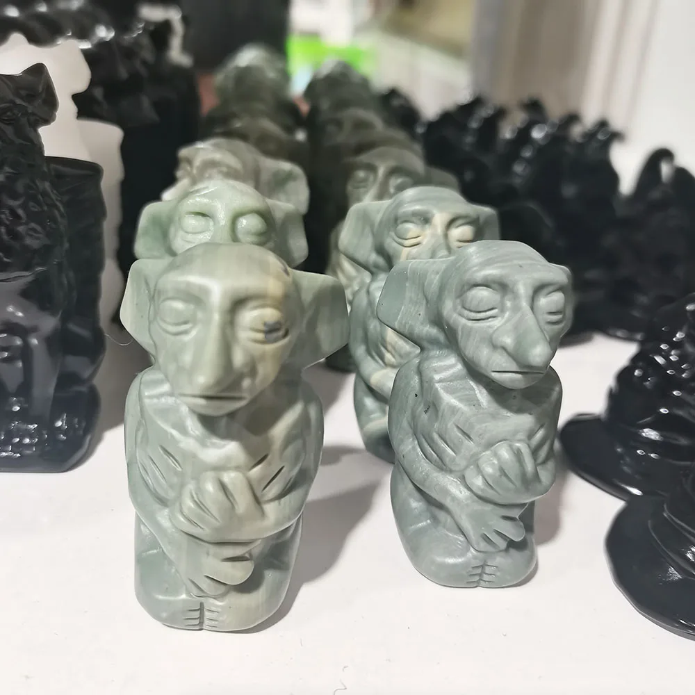 Natural Stone Crystal Carved Dobby Gemstone Craft Home Decoration Desk Ornament Gift Wholesale
Natural Stone Crystal Carved Dobby Gemstone Craft Home Decoration Desk Ornament Gift Wholesale