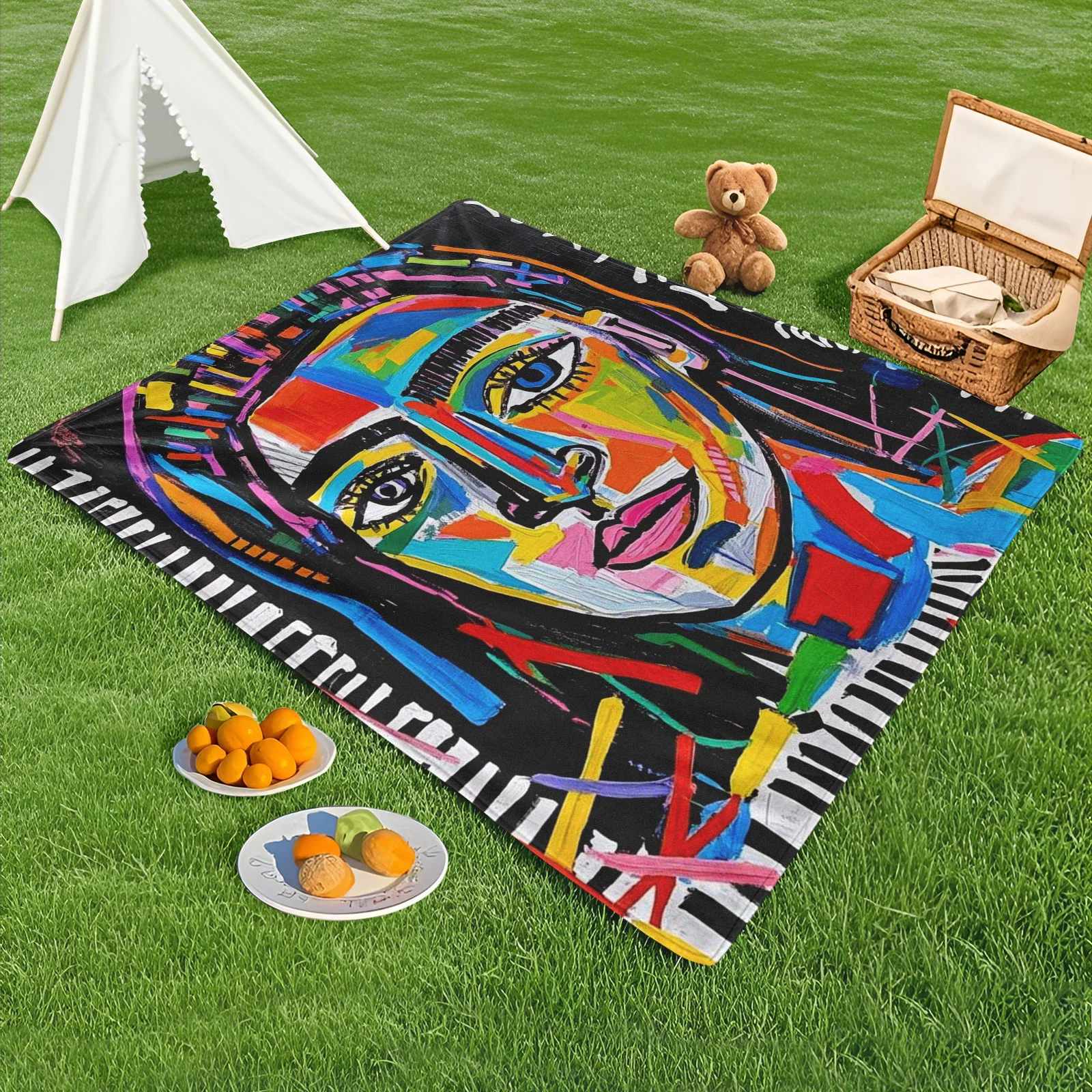 Basquiat Inspired Black Line Art With Yellow Accents Outdoor Blanket For Camping Beach Picnic And Park Activities
Basquiat Inspired Black Line Art With Yellow Accents Outdoor Blanket For Camping Beach Picnic And Park Activities