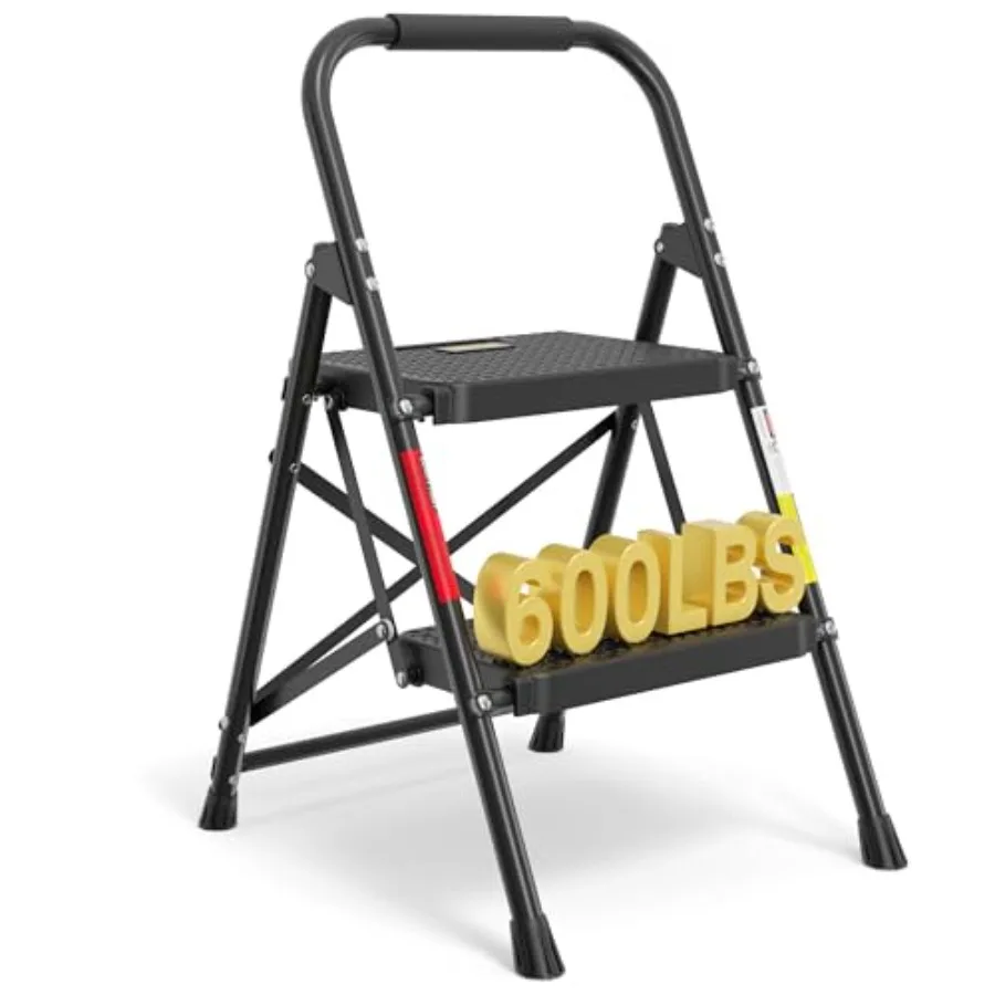 2-Step Ladder, Folding Step Stool, 600lbs Max Load Capacity, Sturdy Steel, Non-Slip Pedals, Lightweight, Portable Steel Ladder
2-Step Ladder, Folding Step Stool, 600lbs Max Load Capacity, Sturdy Steel, Non-Slip Pedals, Lightweight, Portable Steel Ladder