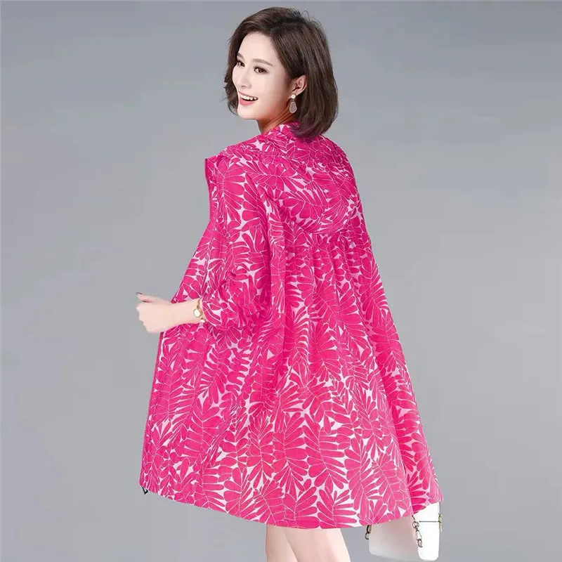 Thin Sun Protection Clothing Women 2025 Summer New Fashion Windbreaker Mid-Length Hooded Jacket Female Coat Loose Outerwear B994
Thin Sun Protection Clothing Women 2025 Summer New Fashion Windbreaker Mid-Length Hooded Jacket Female Coat Loose Outerwear B994
