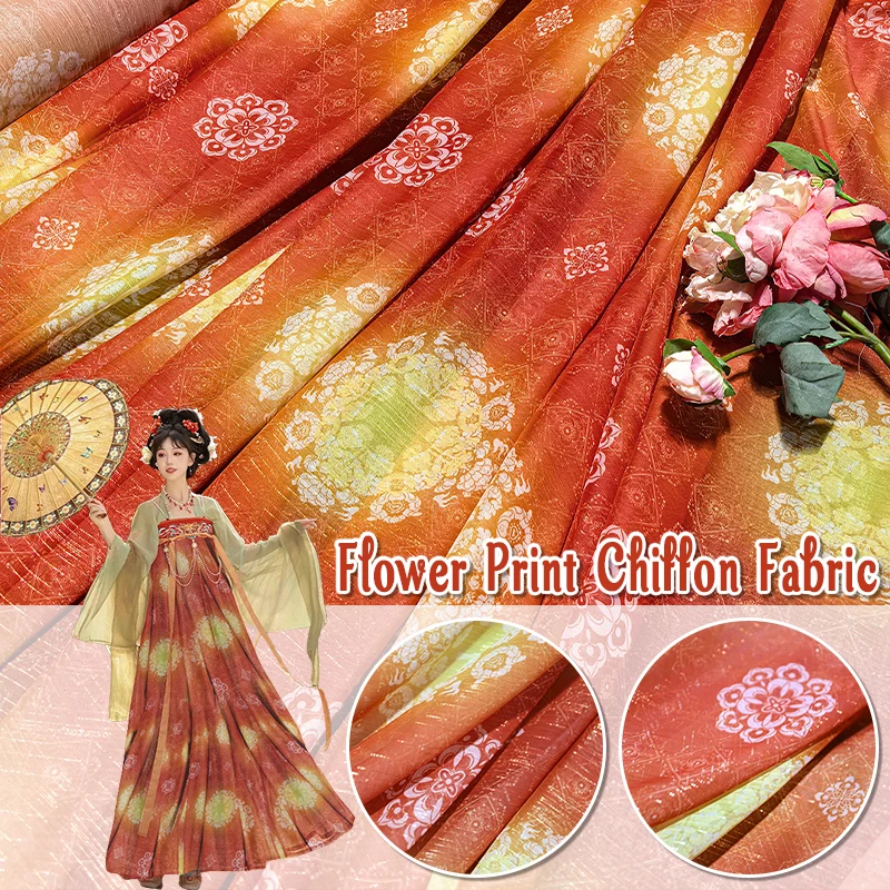 50x150cm Ancient Style Flower Print Tulle Chiffon Fabric DIY Hanfu Stage Dance Dress Costume Sewing Designer Fabric Decor Crafts
50x150cm Ancient Style Flower Print Tulle Chiffon Fabric DIY Hanfu Stage Dance Dress Costume Sewing Designer Fabric Decor Crafts