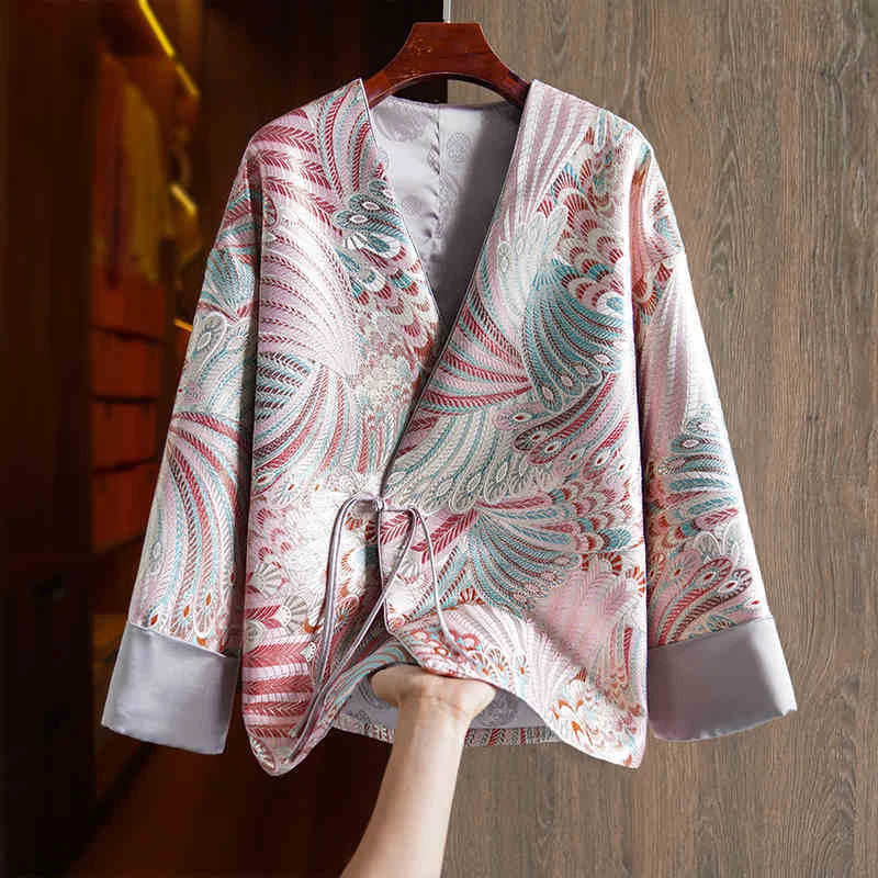 Spring and Autumn Pink High End Silk +Rayon Jacquard Women's Coat Elegant V-neck New Chinese Style Single Button Jacket S-XL
Spring and Autumn Pink High End Silk +Rayon Jacquard Women's Coat Elegant V-neck New Chinese Style Single Button Jacket S-XL