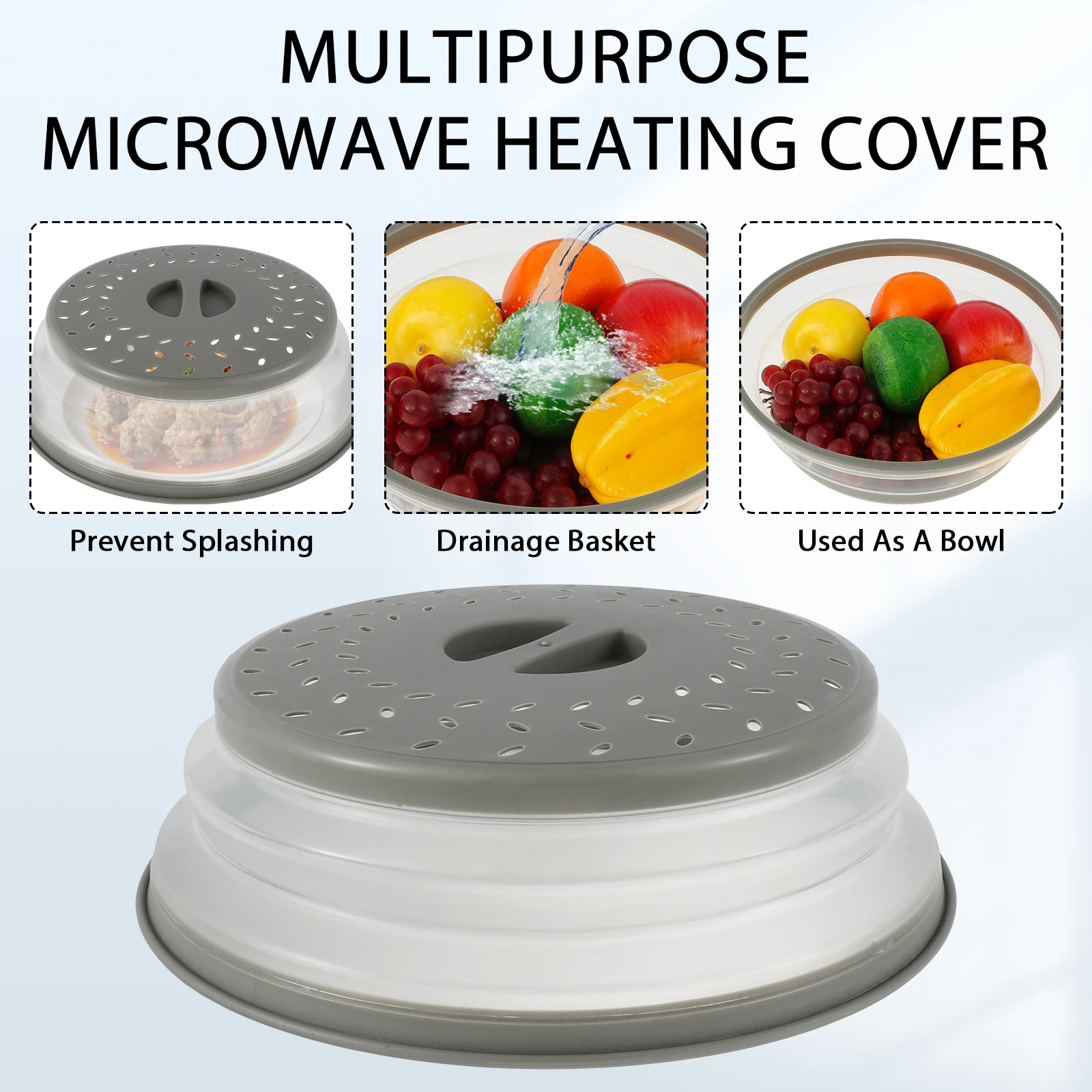 Microwave Splatter Cover 10.5inch Collapsible WithHandle Multi Functional MicrowavePlate Cover BPA Free Dishwasher-Safe
Microwave Splatter Cover 10.5inch Collapsible WithHandle Multi Functional MicrowavePlate Cover BPA Free Dishwasher-Safe