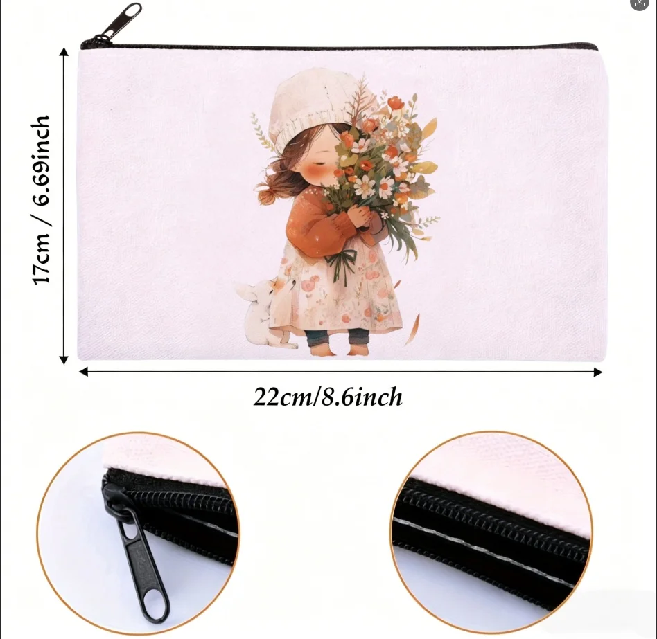 1PC Vintage Little Girl Floral Bunny Canvas Cosmetic Bag Double-Sided Unisex Travel Storage Organizer
1PC Vintage Little Girl Floral Bunny Canvas Cosmetic Bag Double-Sided Unisex Travel Storage Organizer