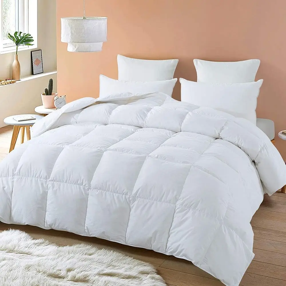 All Season Hotel Luxury Eastern King Comorter 118x110 Size Box Stitched Down Alternative 3 Piece Duvet Insert with 8 Tabs, 350 G
All Season Hotel Luxury Eastern King Comorter 118x110 Size Box Stitched Down Alternative 3 Piece Duvet Insert with 8 Tabs, 350 G