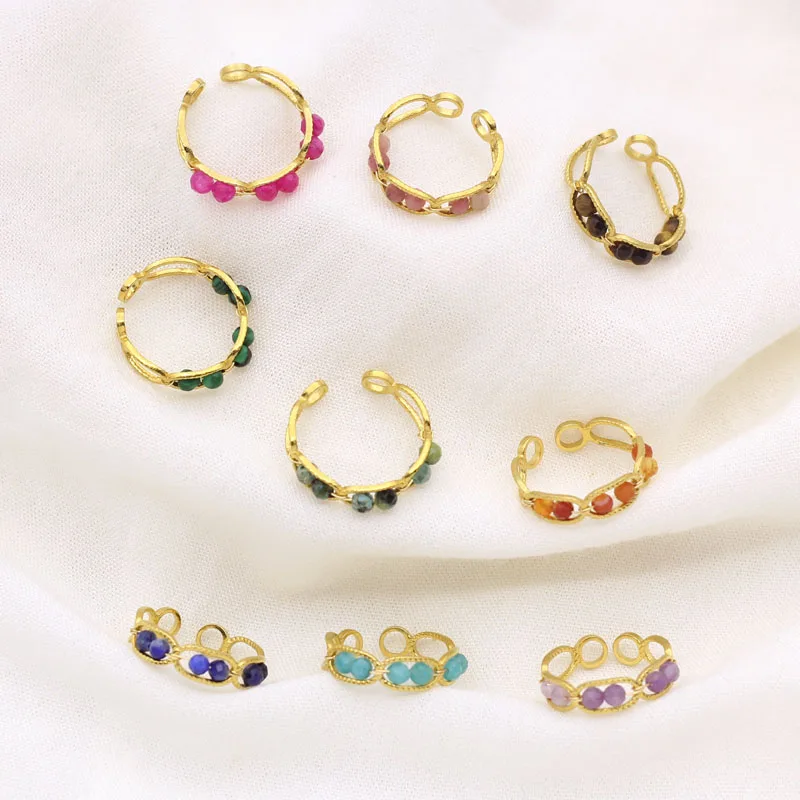 Natural Stone Adjustable Ring Hot Selling New Style Trendy And Personalized Handmade Winding Cut Stone Crystal Ring Hand Jewelry
Natural Stone Adjustable Ring Hot Selling New Style Trendy And Personalized Handmade Winding Cut Stone Crystal Ring Hand Jewelry