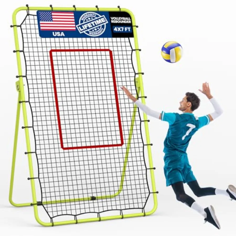 7x4 FT Volleyball Rebounder Net, 5-Angle Adjustable with Steel Frame and High-Tension PE Netting, for Lacrosse, Baseball, Socce
7x4 FT Volleyball Rebounder Net, 5-Angle Adjustable with Steel Frame and High-Tension PE Netting, for Lacrosse, Baseball, Socce