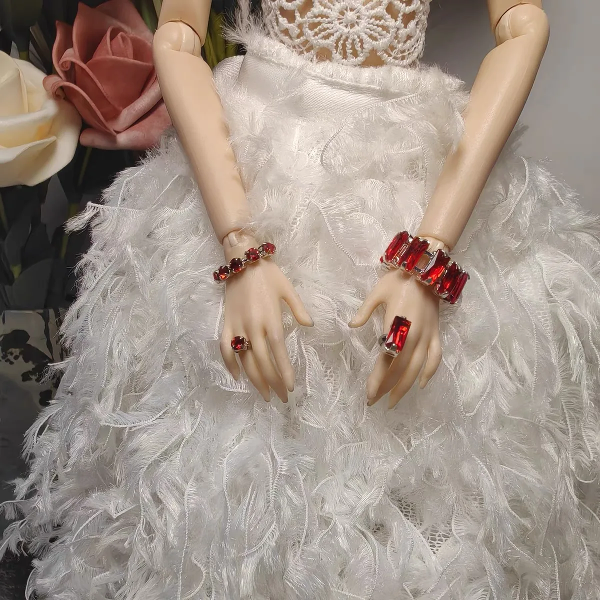 1/6 Doll Jewellery Parts Red Classic Luxury Rubies And Diamonds Headband+Earring+Ring+Necklace Set For 30cm Babi Supermodel Doll
1/6 Doll Jewellery Parts Red Classic Luxury Rubies And Diamonds Headband+Earring+Ring+Necklace Set For 30cm Babi Supermodel Doll