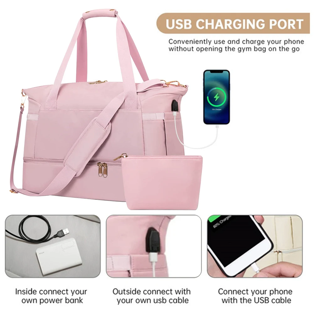 Nylon Fitness Bag Large Capacity Women Fitness Training Bag for Outdoor (Pink)
Nylon Fitness Bag Large Capacity Women Fitness Training Bag for Outdoor (Pink)