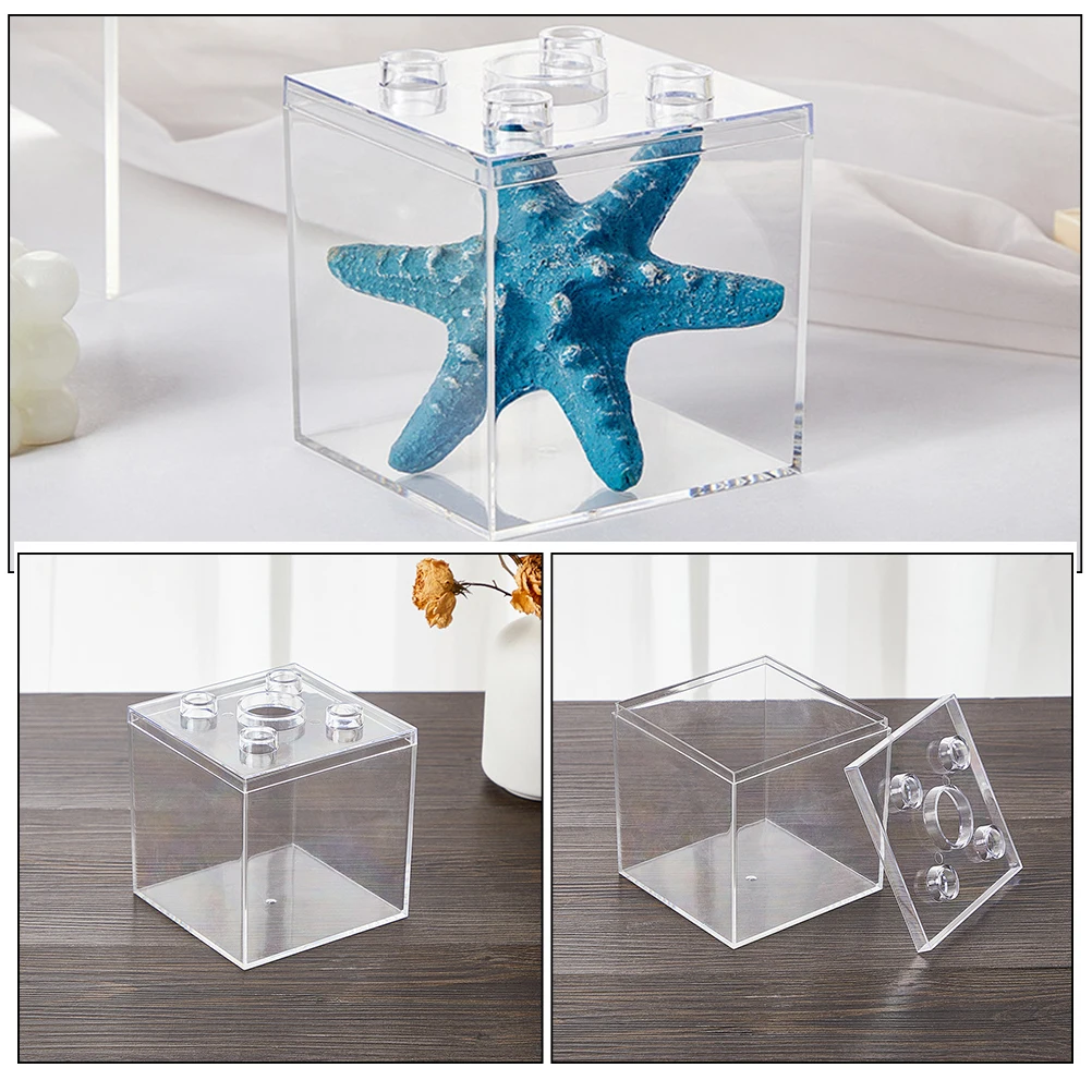 2 Pcs Plastic Storage Box Stationery Displaying Case with Lid Small Cube Container Transparent Design Clear Practical 
2 Pcs Plastic Storage Box Stationery Displaying Case with Lid Small Cube Container Transparent Design Clear Practical