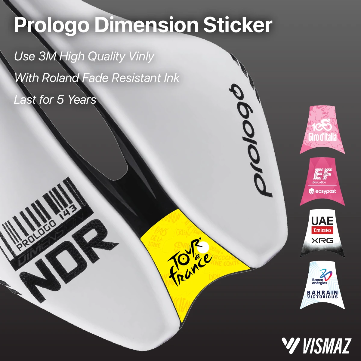 Виниловая наклейка в стиле команды Vismaz World Tour для сідла Prologo Dimension, сиденье шоссейного велосипеда, водонепроницаемая и устойчивая к ультрафиолетовому излучению
Виниловая наклейка в стиле команды Vismaz World Tour для сідла Prologo Dimension, сиденье шоссейного велосипеда, водонепроницаемая и устойчивая к ультрафиолетовому излучению