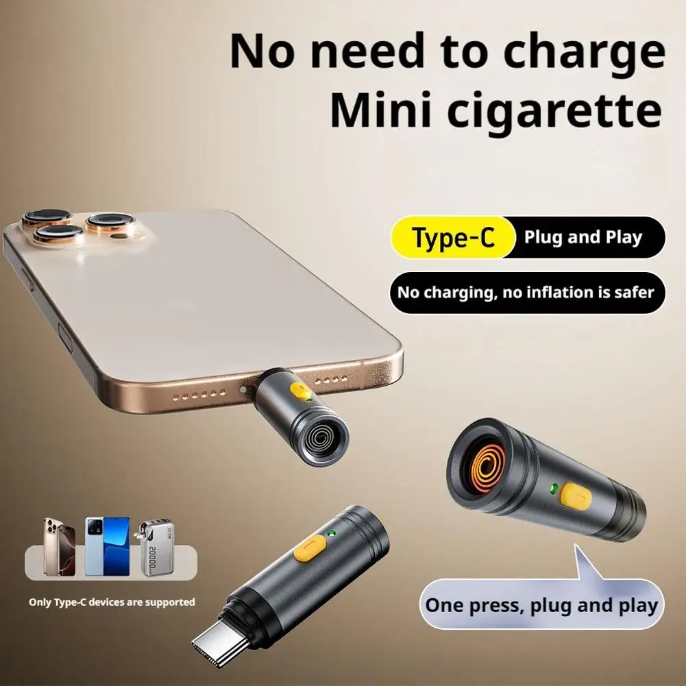 Electric Lighter Small Cigarette Lighter USB Type-C Flameless Compact Metal Father Men's Power Design Gift Decoration Windp F6T9
Electric Lighter Small Cigarette Lighter USB Type-C Flameless Compact Metal Father Men's Power Design Gift Decoration Windp F6T9