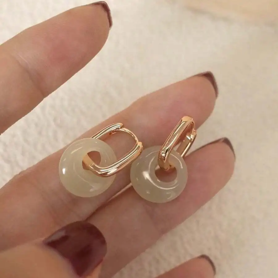 Simulated Jade Circular Hoop Earrings For Women Fashion Jewelry
Simulated Jade Circular Hoop Earrings For Women Fashion Jewelry