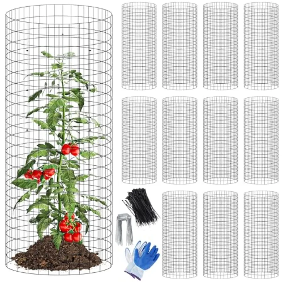 12 Set Plant Protectors Covers from Animals, 36 Pcs ch Metal Wire Garden Cages with Stakes and Ties, Outdoor Protection to Keep
12 Set Plant Protectors Covers from Animals, 36 Pcs ch Metal Wire Garden Cages with Stakes and Ties, Outdoor Protection to Keep