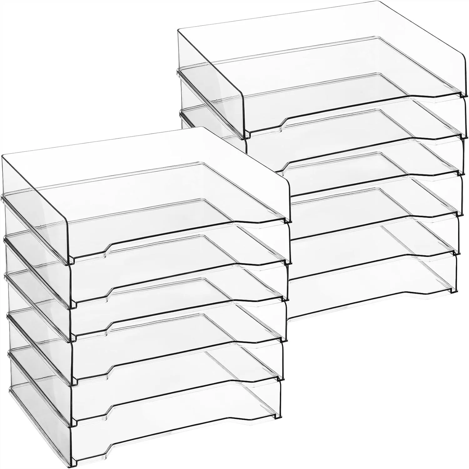 Stackable Letter Tray 12 Pack, Plastic Desk Organizer 13x9.5x2.6 in for Office Paper Holder File Rack Clear
Stackable Letter Tray 12 Pack, Plastic Desk Organizer 13x9.5x2.6 in for Office Paper Holder File Rack Clear