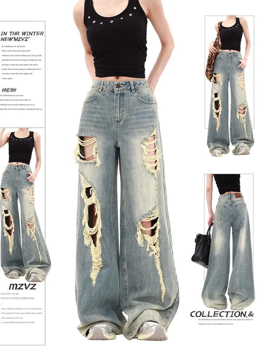 American Retro Wide Leg Jeans Women's High Street plus Size Loose Slim Straight Floor-Length Pants Casual High Waist Denim
American Retro Wide Leg Jeans Women's High Street plus Size Loose Slim Straight Floor-Length Pants Casual High Waist Denim