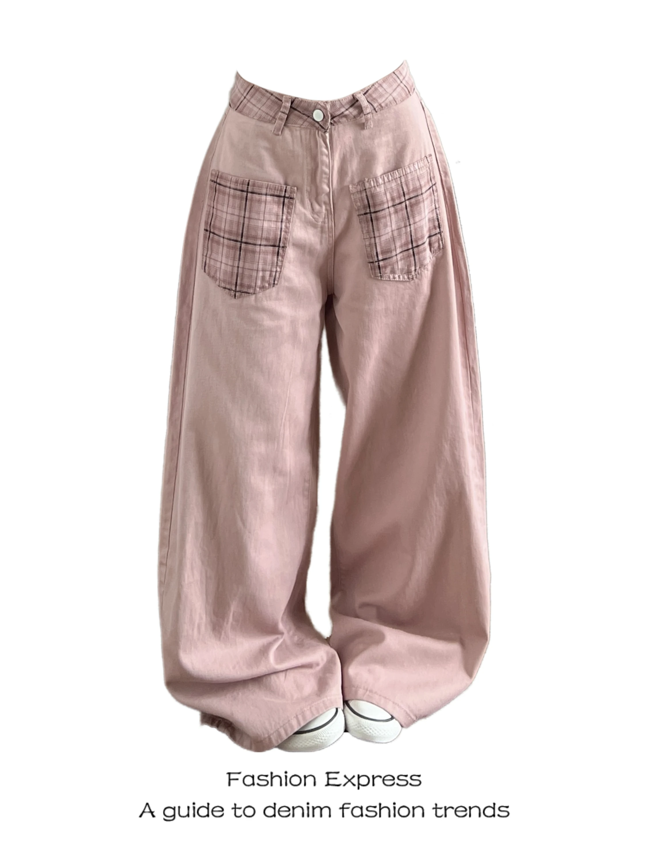 Pink Denim High Waist Pleated Women's Summer Plaid Patchwork Dopaamine Long Pants Casual Style Wide Leg Jeans Casual Wear
Pink Denim High Waist Pleated Women's Summer Plaid Patchwork Dopaamine Long Pants Casual Style Wide Leg Jeans Casual Wear