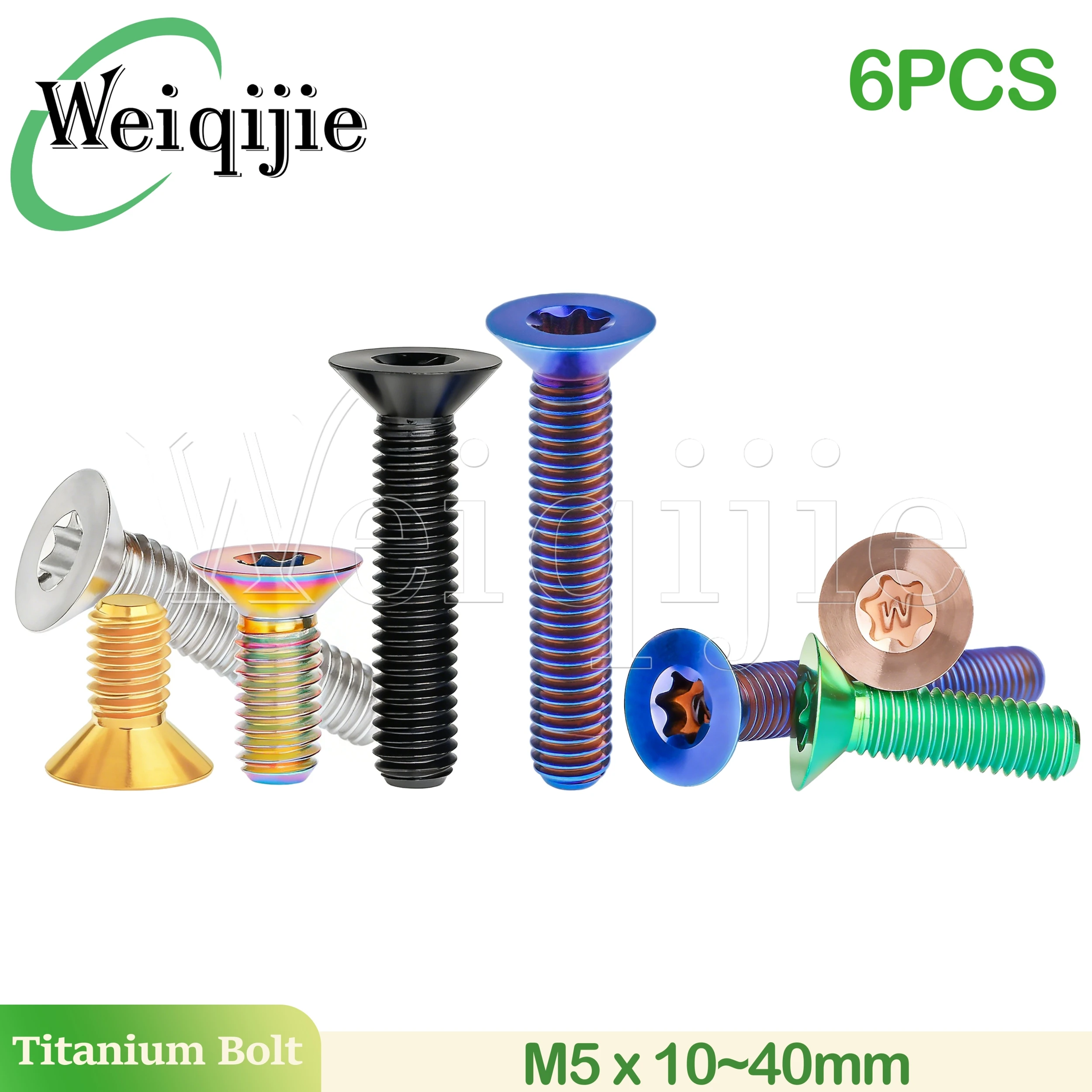 Weiqijie Titanium Alloy T20/25 M5x10~40mm Countersunk Internal Torx Screws with Marking,Car Modification Decorative Screws
Weiqijie Titanium Alloy T20/25 M5x10~40mm Countersunk Internal Torx Screws with Marking,Car Modification Decorative Screws