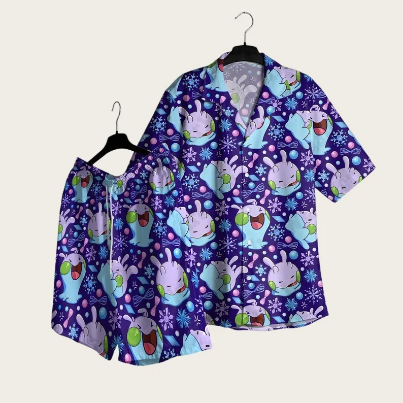 Summer Hot Selling Goomy Themed Men's Hawaiian Shirt Beach Shorts Two-piece Set Cute Home Anime Pajamas T-shirt Shorts Set Gift
Summer Hot Selling Goomy Themed Men's Hawaiian Shirt Beach Shorts Two-piece Set Cute Home Anime Pajamas T-shirt Shorts Set Gift